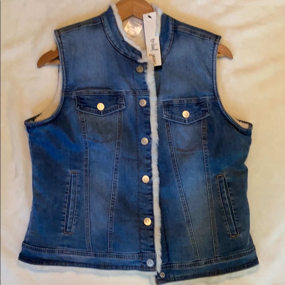 Tribal Jeans - Faux Fur-Lined Jean Vest